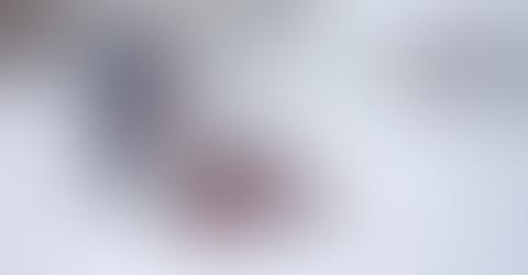 Out-of-focus snow scene with motion blur
