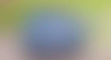 defocused blue circle on green blurred background